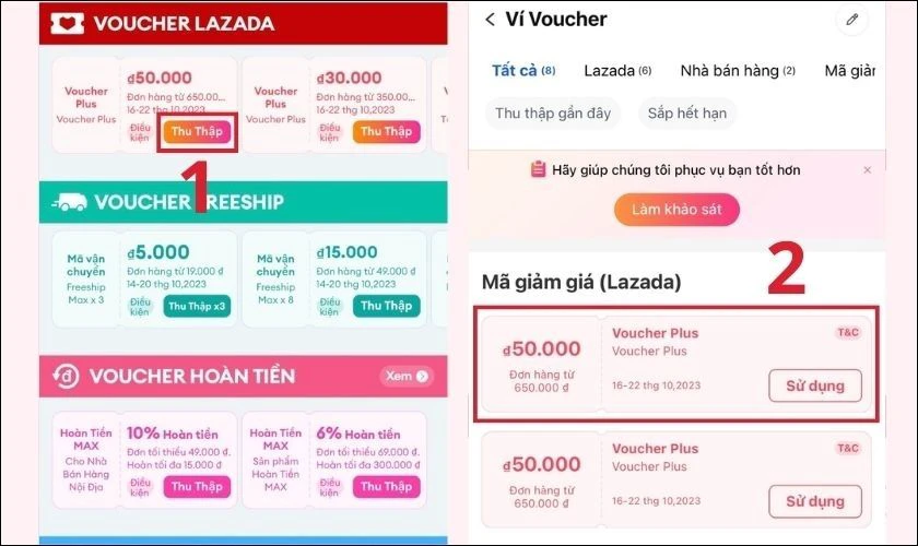 C&aacute;ch thực hiện săn m&atilde; giảm gi&aacute; Lazada tr&ecirc;n App